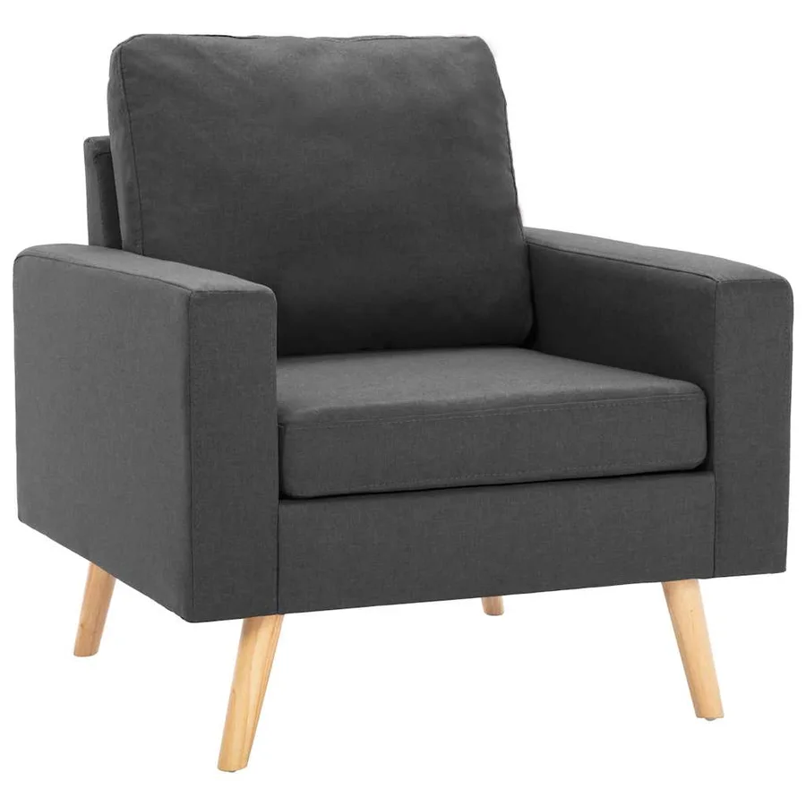 Ensemble de canapés 2 pcs Tissu Gris foncé - 5
