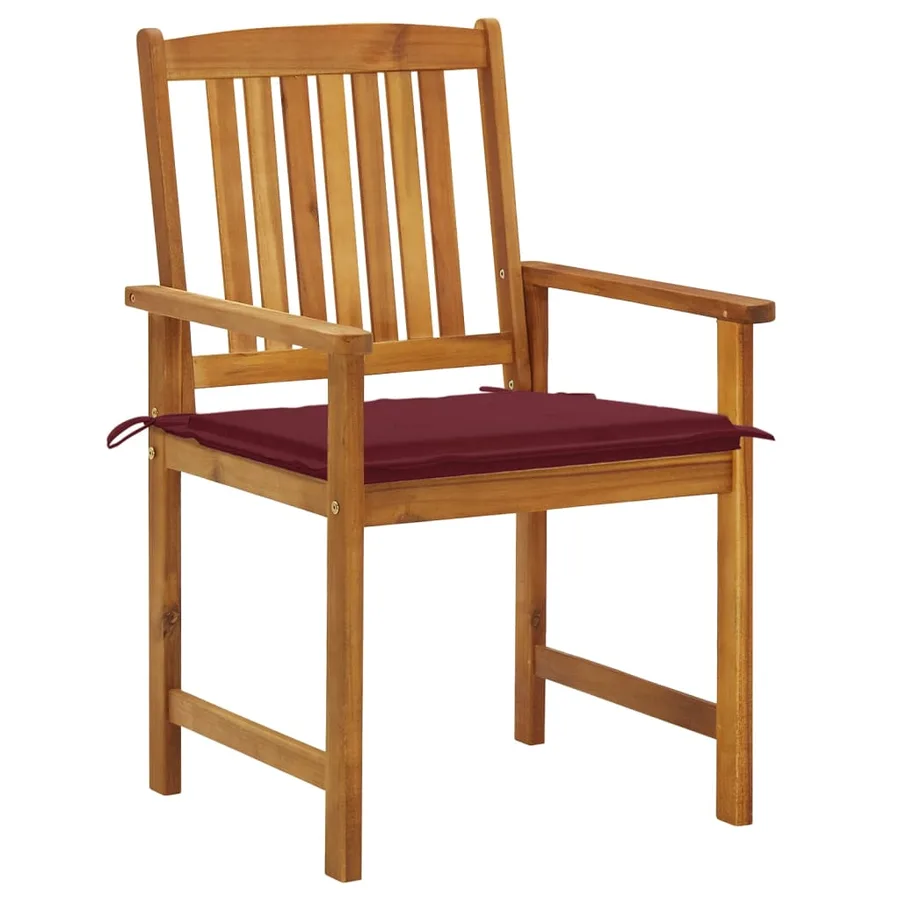 Chaises de jardin avec coussins lot de 8 Bois d'acacia solide - 2