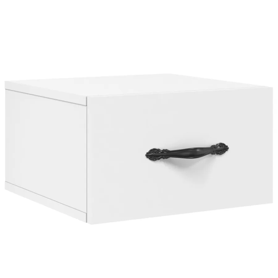 Table de chevet murale blanc 35x35x20 cm - 2