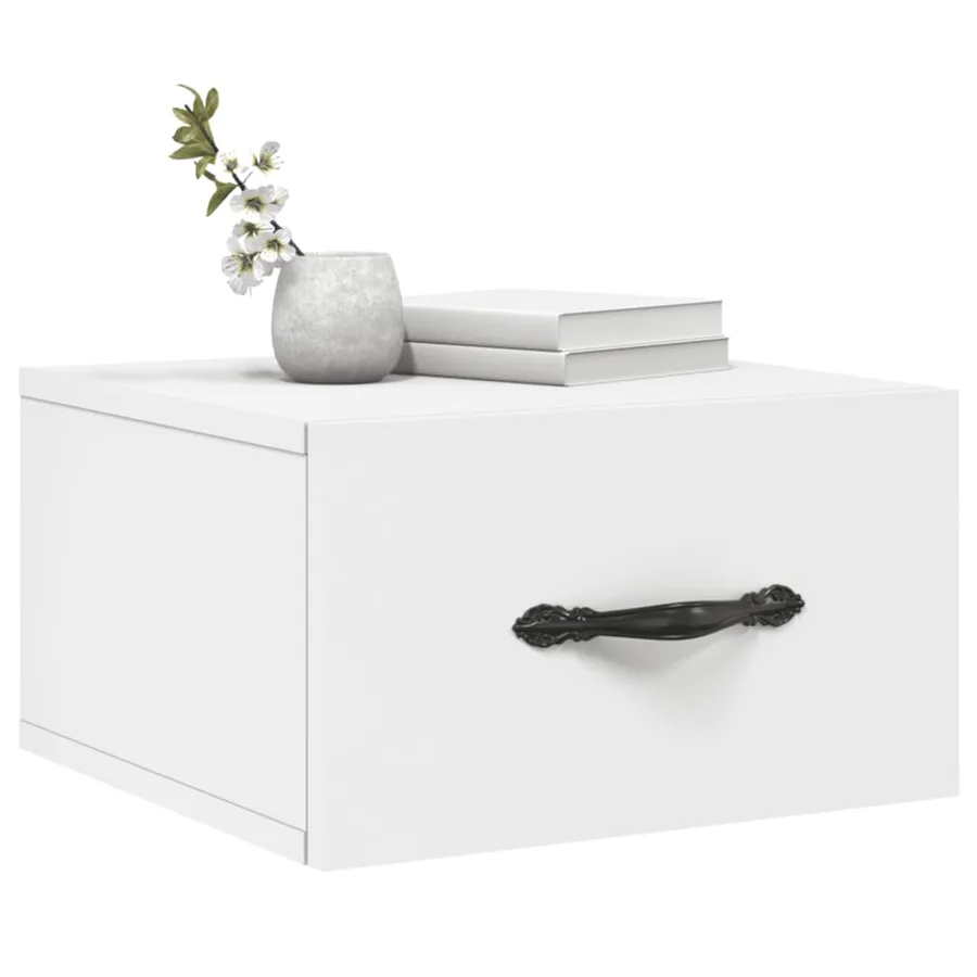 Table de chevet murale blanc 35x35x20 cm - 3