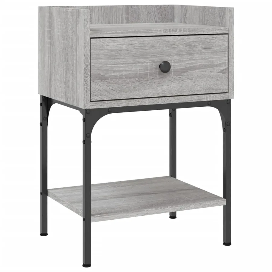 Table de chevet sonoma gris 40,5x31x60 cm bois d'ingénierie - 2