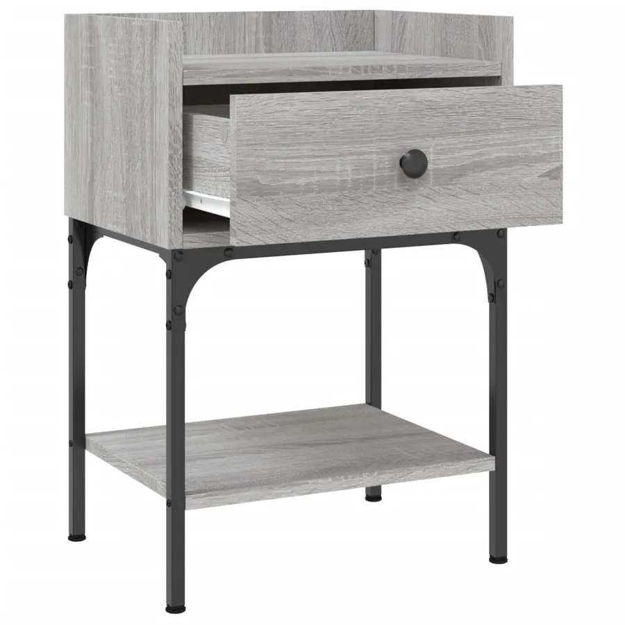 Table de chevet sonoma gris 40,5x31x60 cm bois d'ingénierie - 6