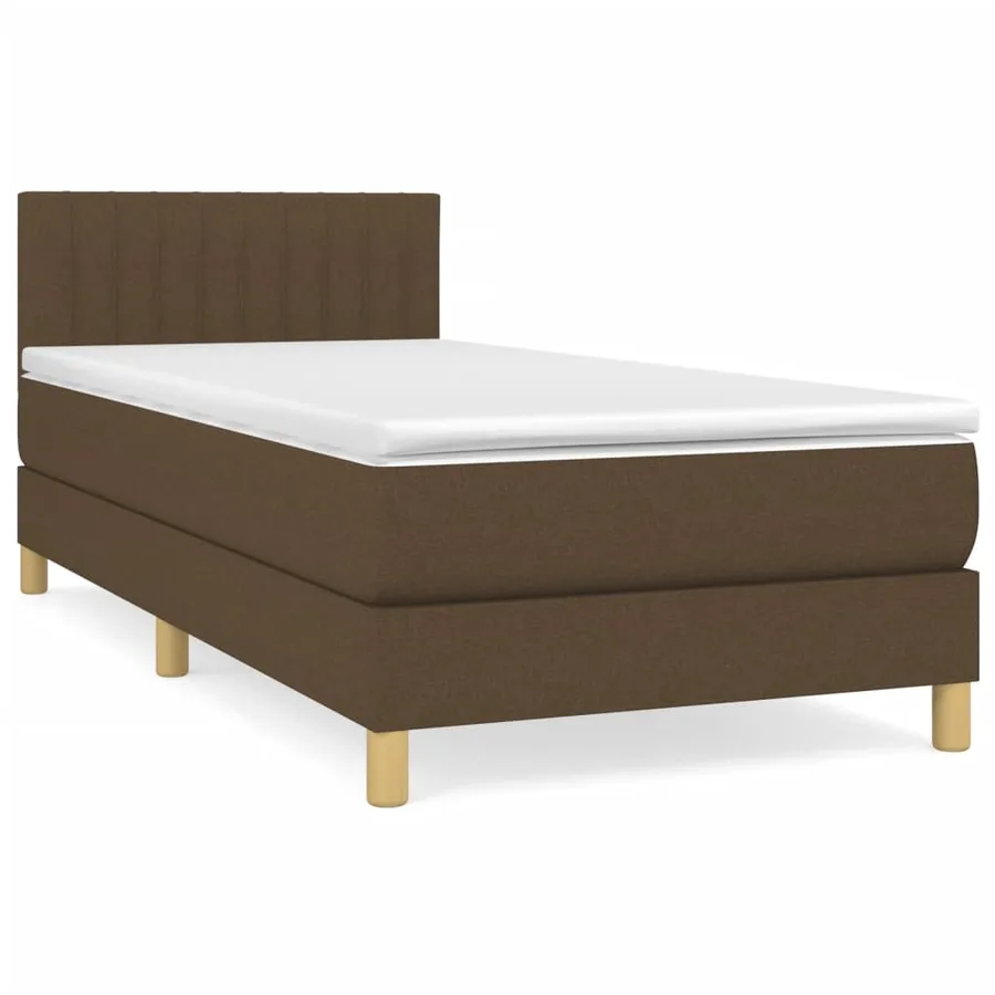 Sommier à lattes de lit avec matelas Marron foncé 90x190 cm - 2