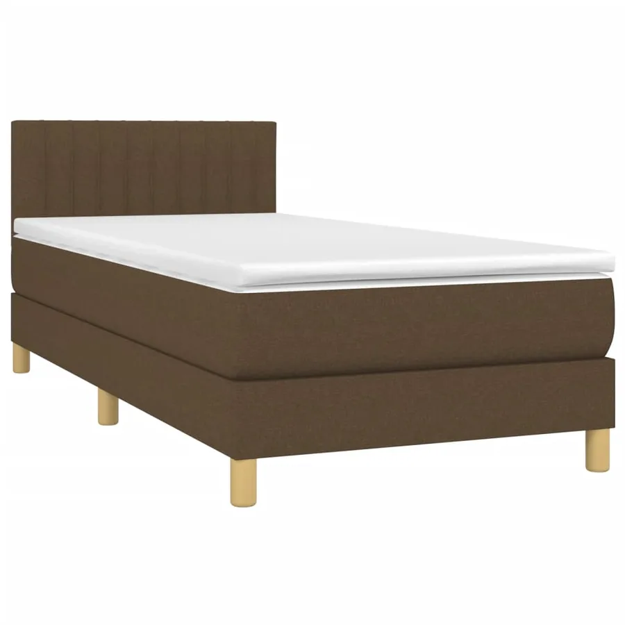 Sommier à lattes de lit avec matelas Marron foncé 90x190 cm - 3