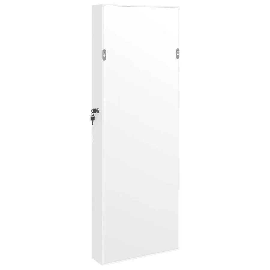 Armoire à bijoux avec miroir et éclairage LED mural blanc - 6