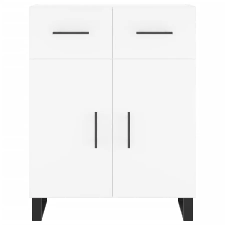 Buffet haut Blanc 69,5x34x180 cm Bois d'ingénierie - 8