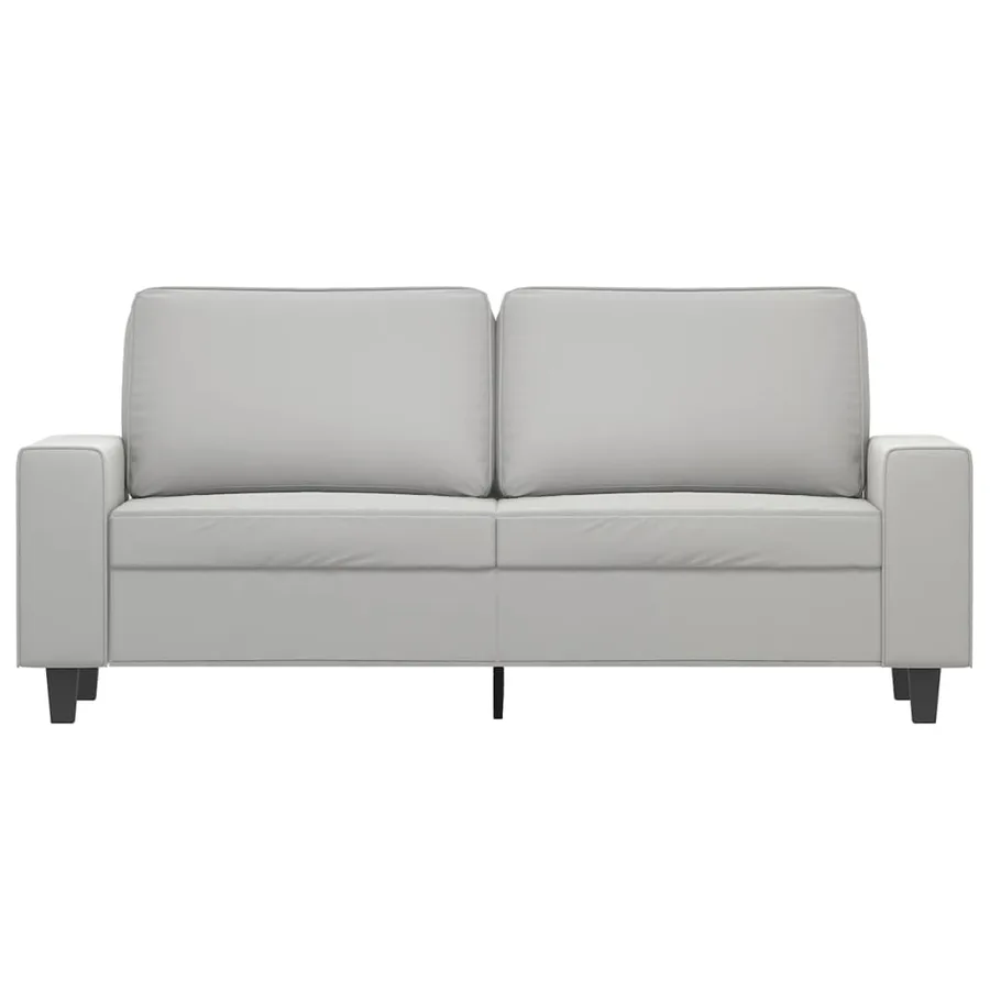Canapé à 2 places Gris clair 140 cm Tissu microfibre - 3