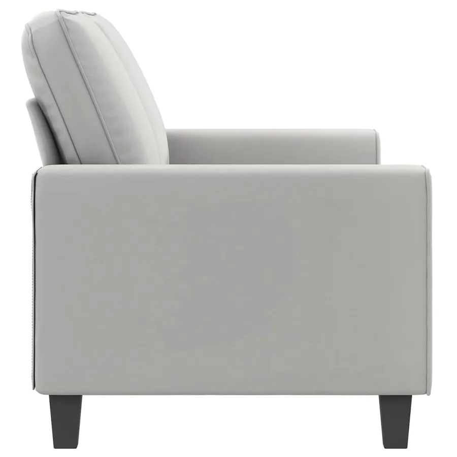 Canapé à 2 places Gris clair 140 cm Tissu microfibre - 4