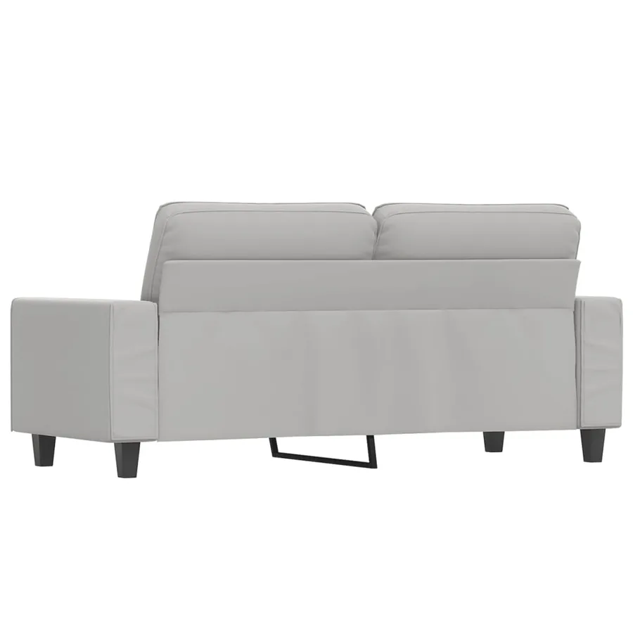 Canapé à 2 places Gris clair 140 cm Tissu microfibre - 5