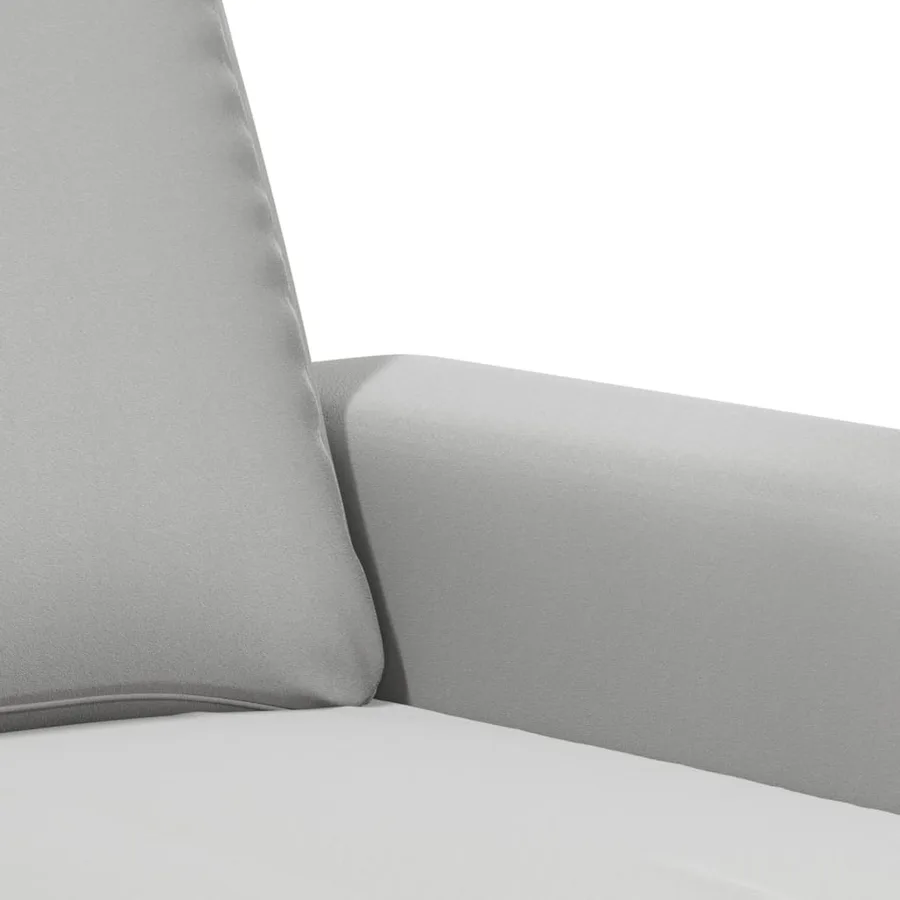 Canapé à 2 places Gris clair 140 cm Tissu microfibre - 6