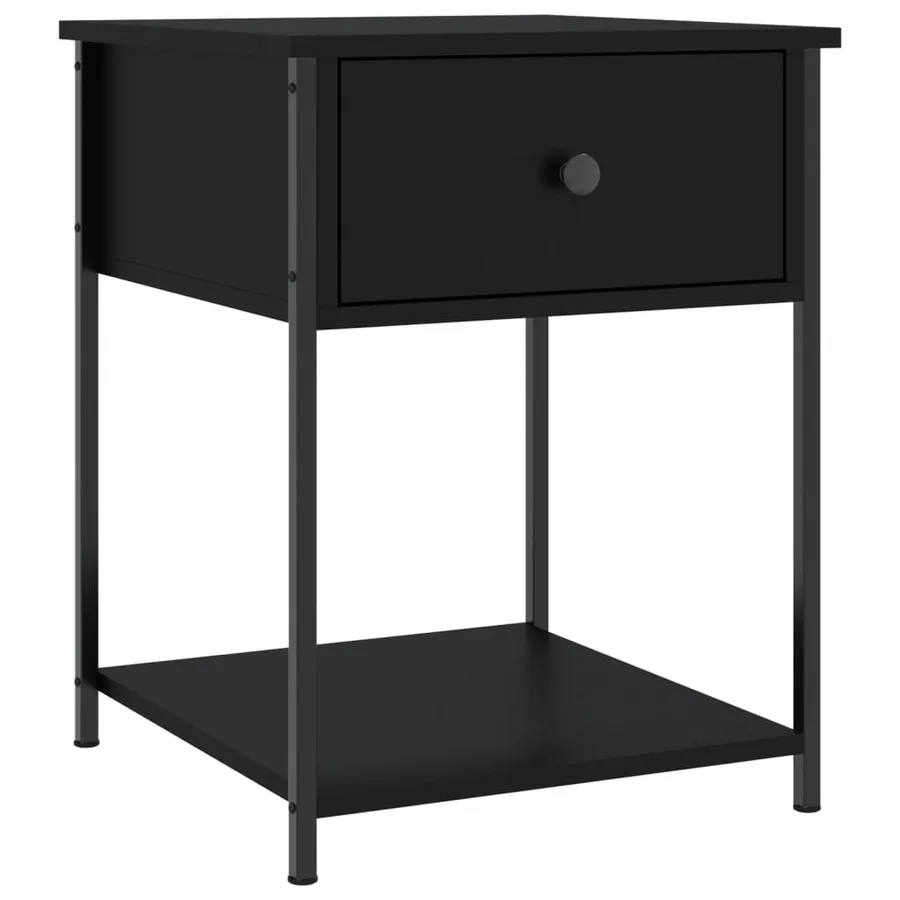 Tables de chevet 2 pcs noir 44x45x58 cm bois d’ingénierie - 3