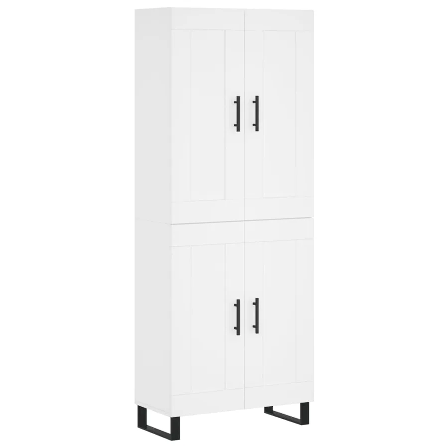 Buffet haut Blanc 69,5x34x180 cm Bois d'ingénierie - 2
