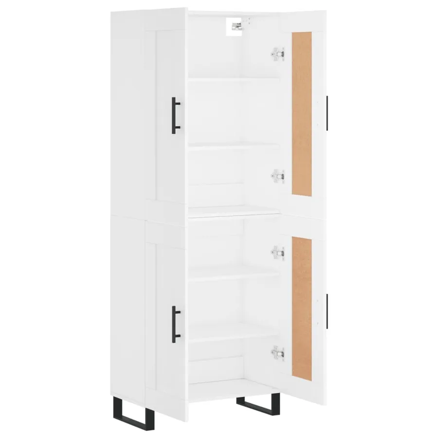 Buffet haut Blanc 69,5x34x180 cm Bois d'ingénierie - 4