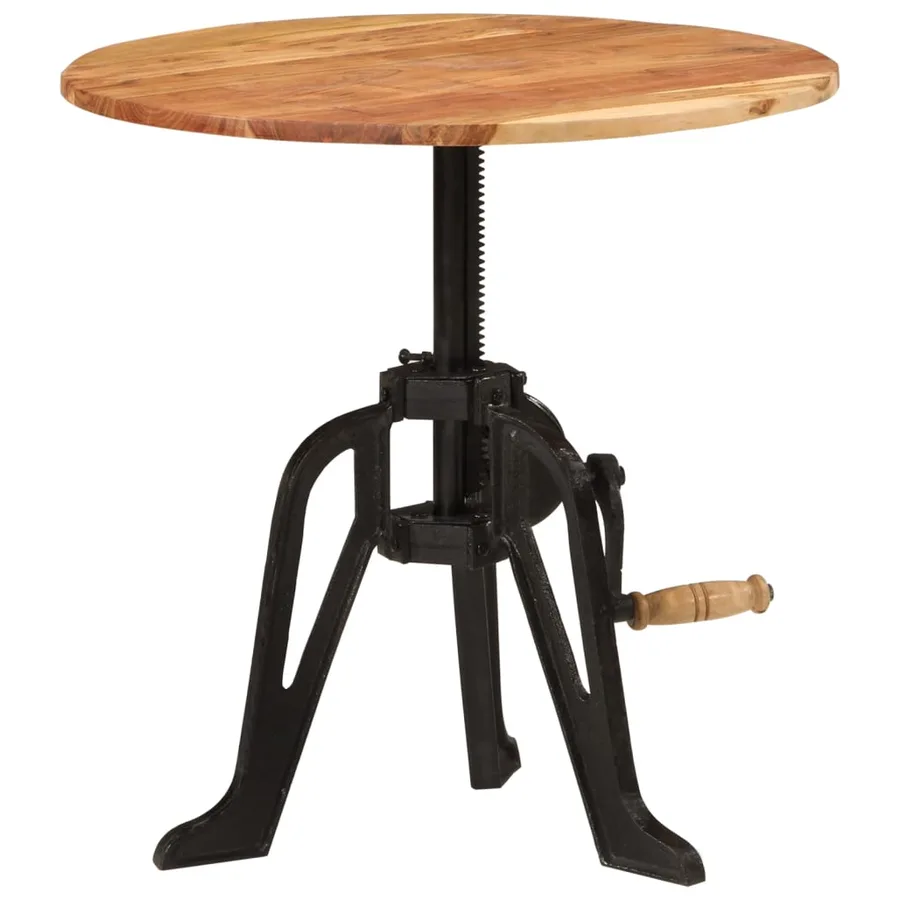 Table d'appoint 60x(42-62) cm Bois massif d'acacia et fonte - 12