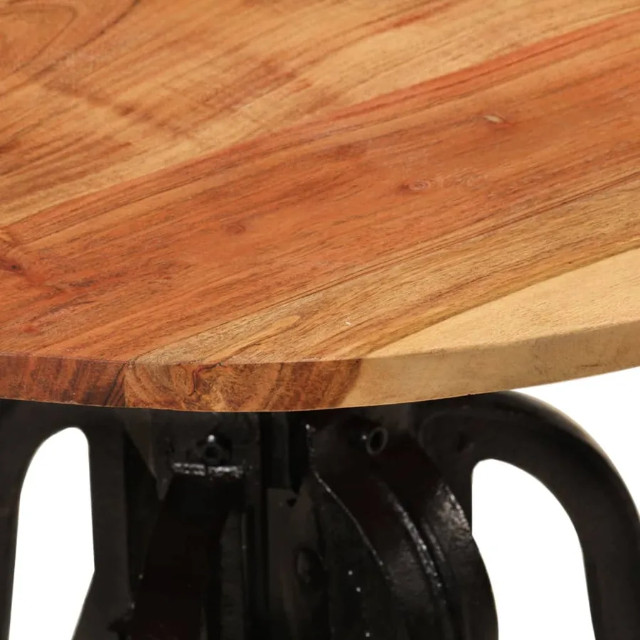Table d'appoint 60x(42-62) cm Bois massif d'acacia et fonte - 4