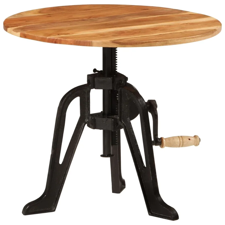 Table d'appoint 60x(42-62) cm Bois massif d'acacia et fonte - 8