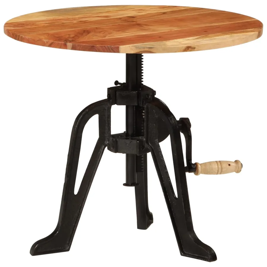 Table d'appoint 60x(42-62) cm Bois massif d'acacia et fonte - 9