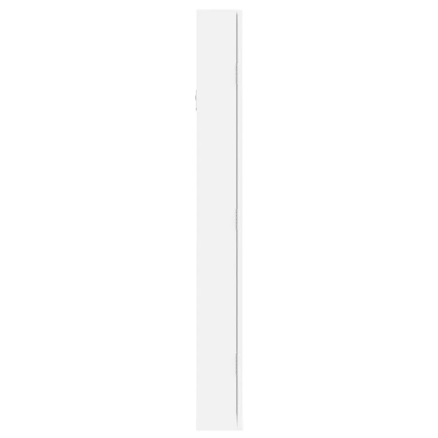 Armoire à bijoux avec miroir murale blanc 37,5x10x90 cm - 6