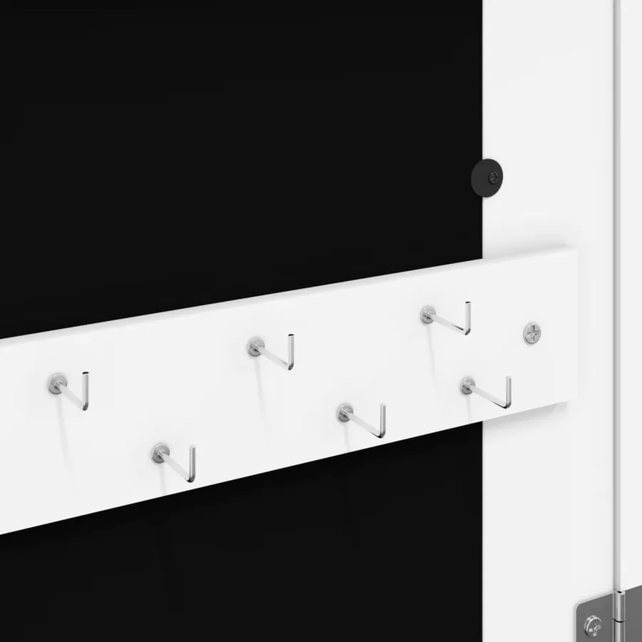Armoire à bijoux avec miroir murale blanc 37,5x10x90 cm - 8