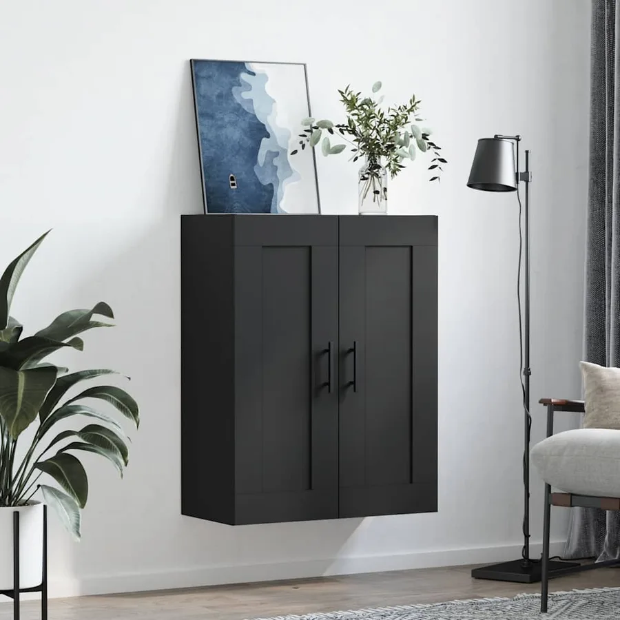 Armoire murale noir 69,5x34x90 cm bois d'ingénierie - 3