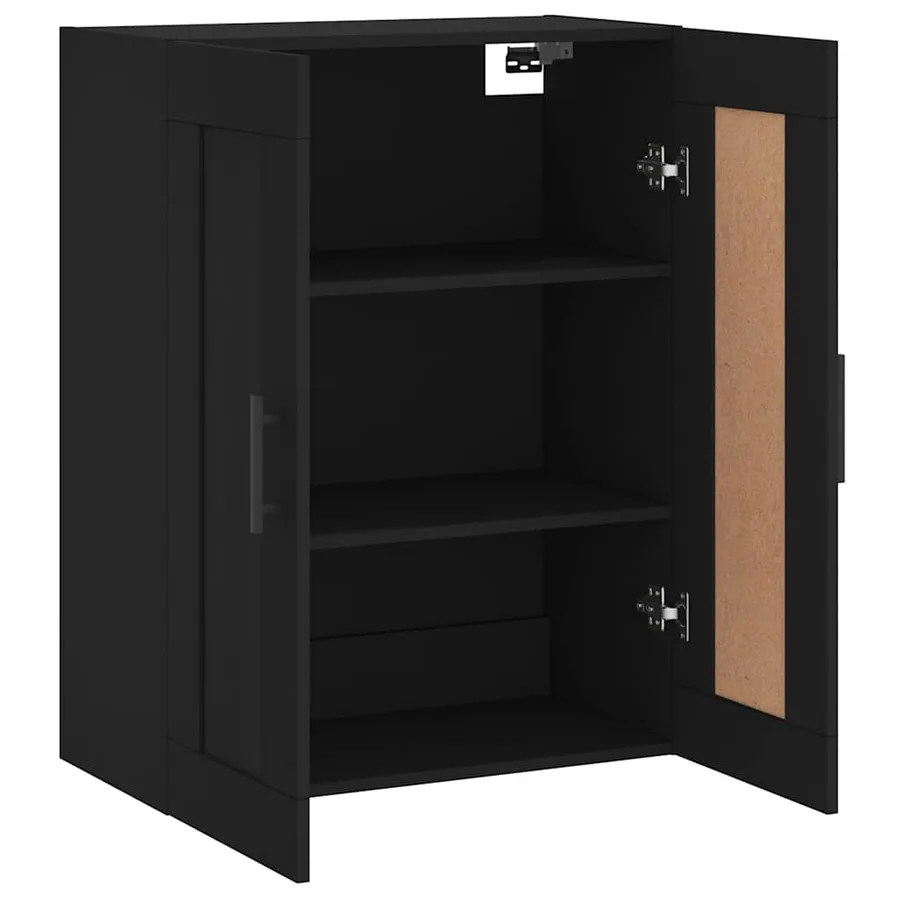 Armoire murale noir 69,5x34x90 cm bois d'ingénierie - 7