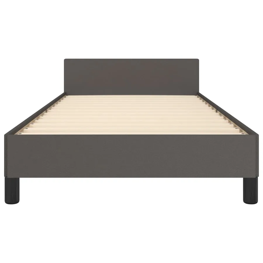 Cadre de lit sans matelas gris 100x200 cm similicuir - 6