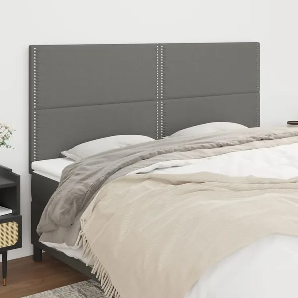 Tête de lit Gris foncé 180 x 5 x 118/128 cm Tissu