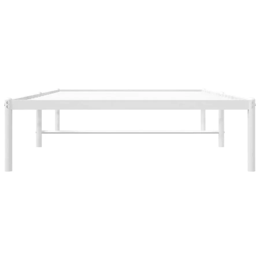 Cadre de lit métal sans matelas blanc 100x190 cm - 6