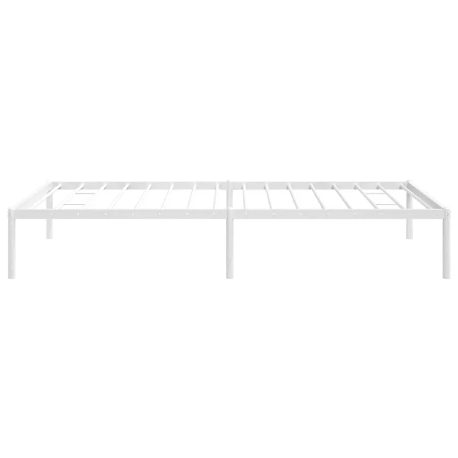 Cadre de lit métal sans matelas blanc 100x190 cm - 7