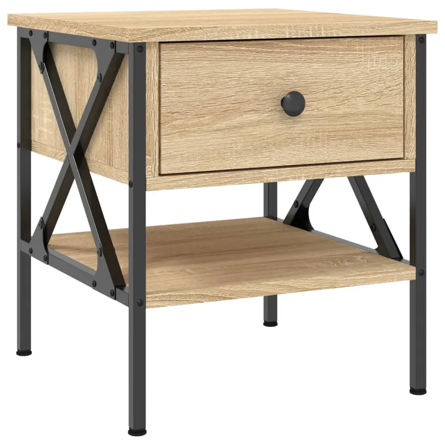 Table de chevet chêne sonoma 40x42x45 cm bois d'ingénierie - 2