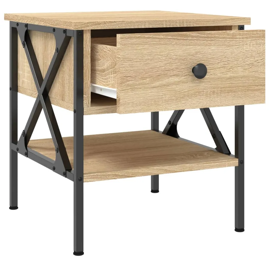 Table de chevet chêne sonoma 40x42x45 cm bois d'ingénierie - 6