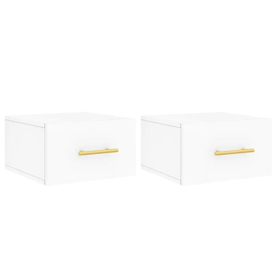 Tables de chevet murales 2 pcs blanc 35x35x20 cm - 2