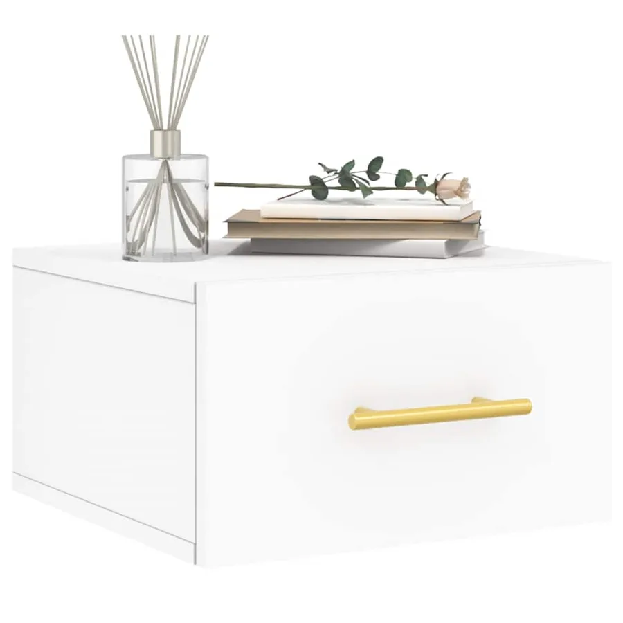 Tables de chevet murales 2 pcs blanc 35x35x20 cm - 3