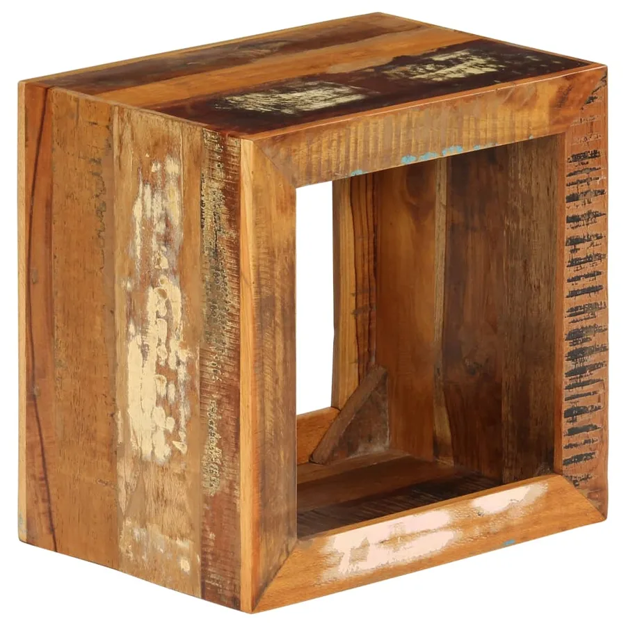 Tabouret 40x30x40 cm Bois de récupération solide - 11