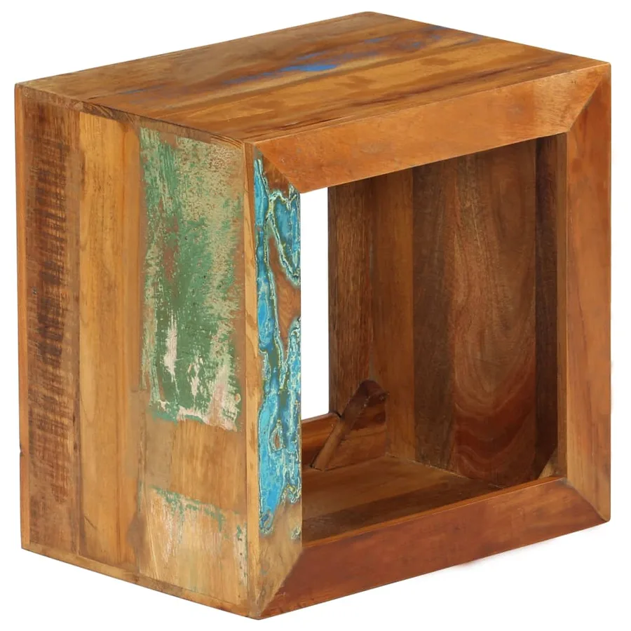 Tabouret 40x30x40 cm Bois de récupération solide - 12