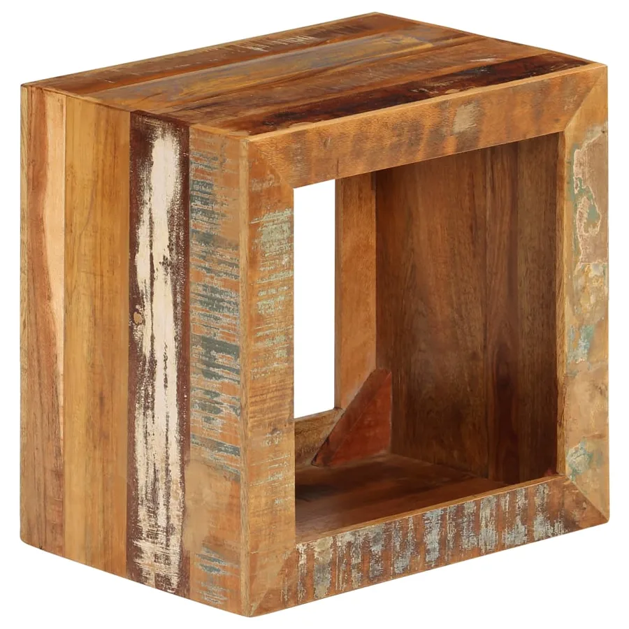 Tabouret 40x30x40 cm Bois de récupération solide - 9