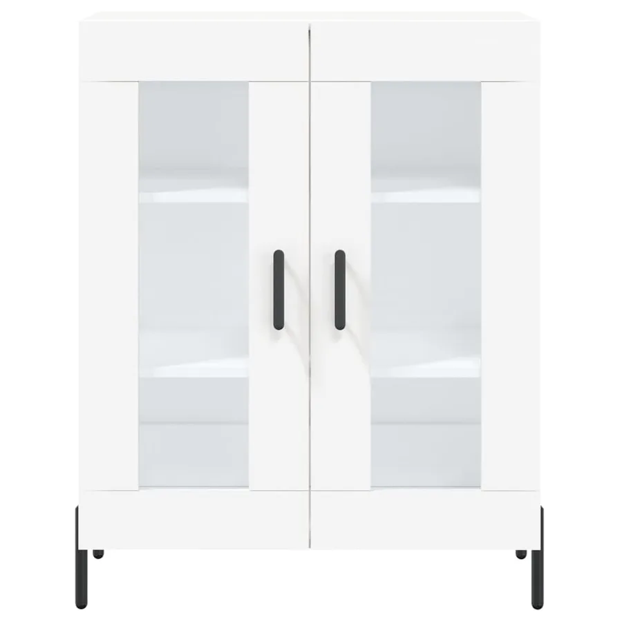 Buffet haut Blanc 69,5x34x180 cm Bois d'ingénierie - 8