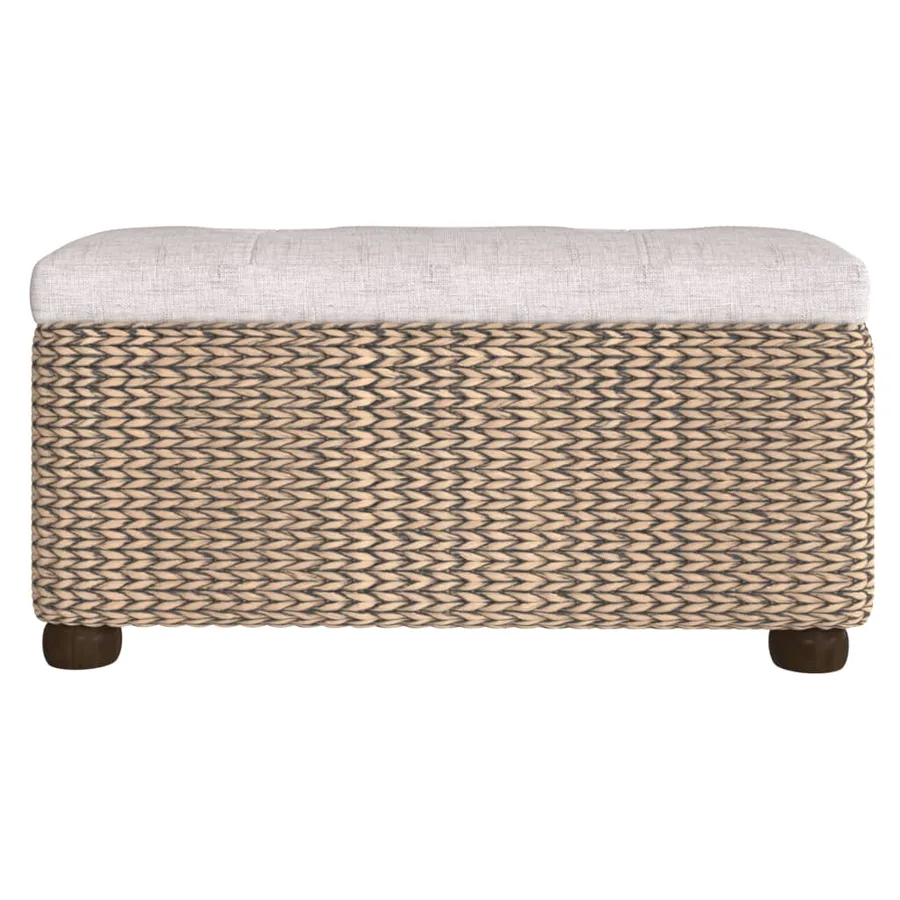 Bancs de rangement lot de 2 avec coussin gris 69 cm quenouille - 4