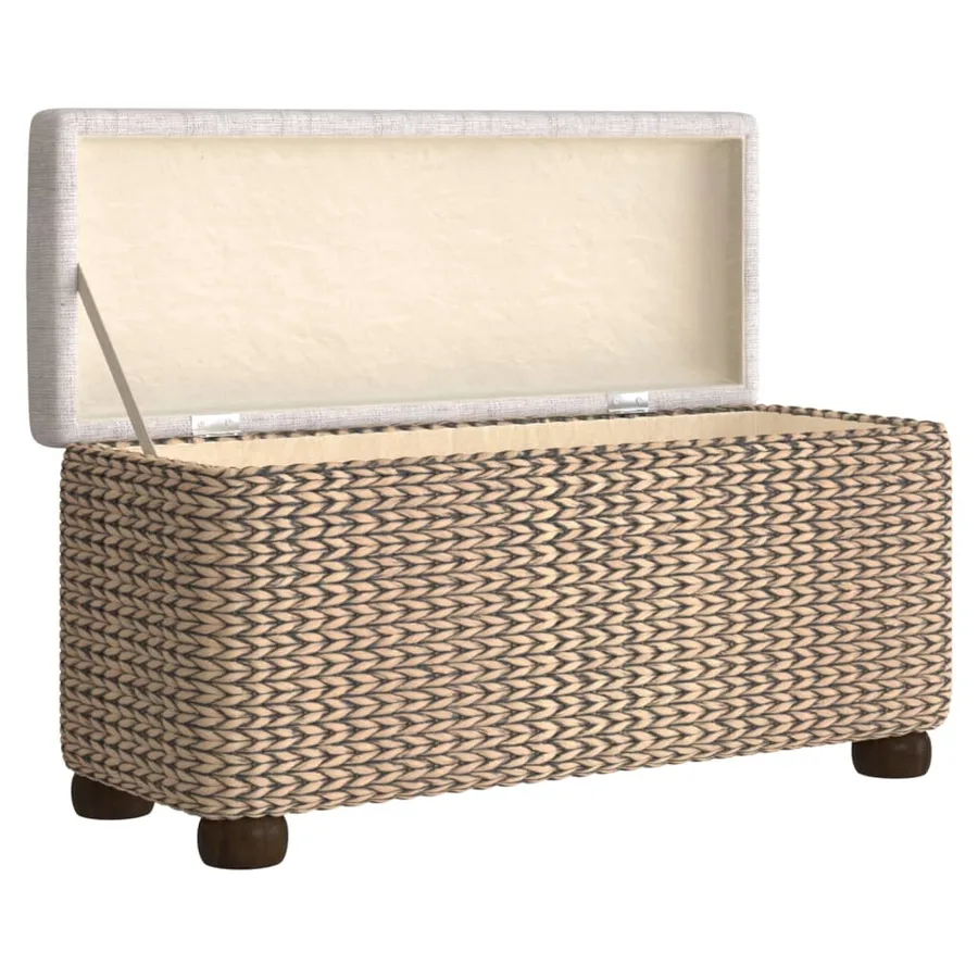 Bancs de rangement lot de 2 avec coussin gris 69 cm quenouille - 5