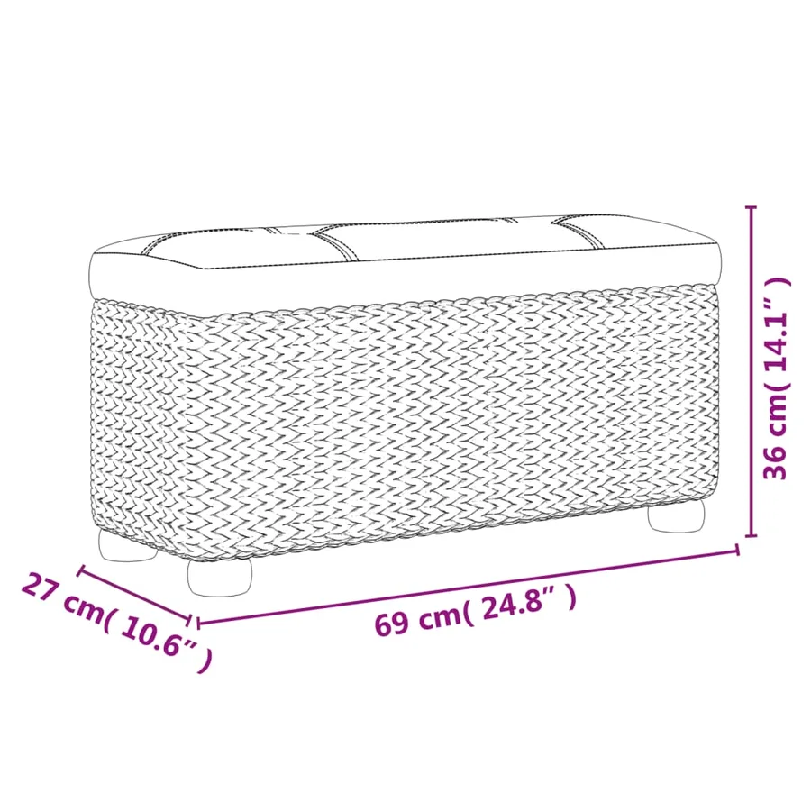 Bancs de rangement lot de 2 avec coussin gris 69 cm quenouille - 9