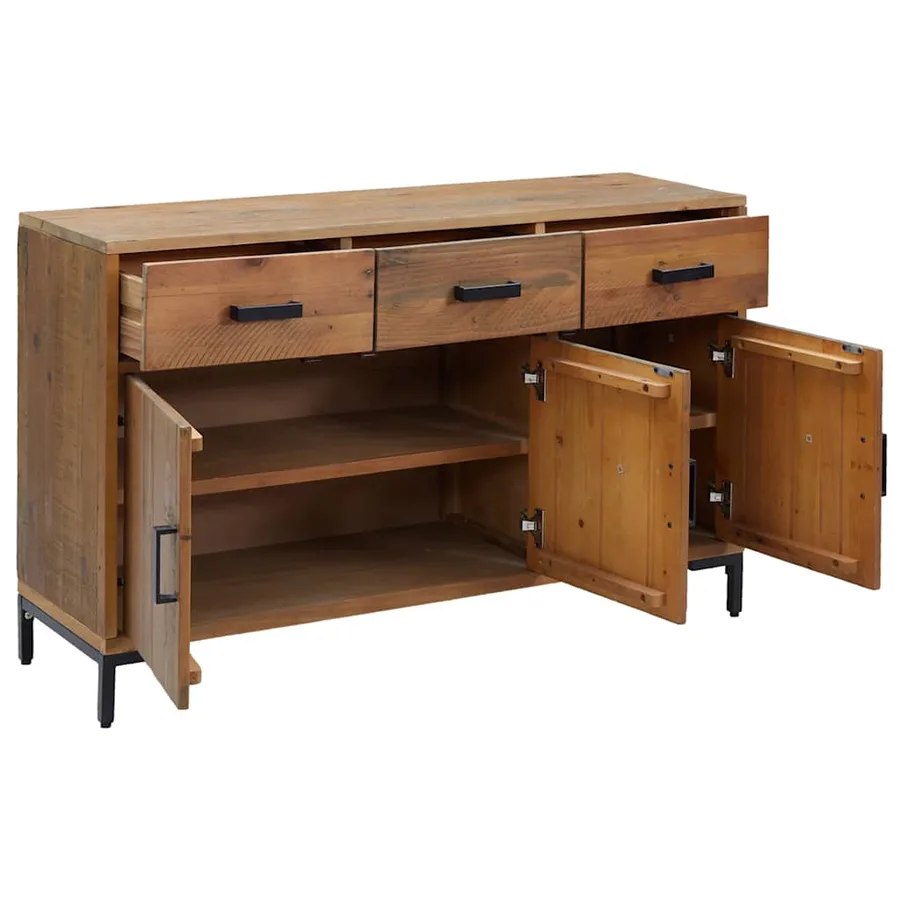 Buffet Marron 110x35x70 cm Bois de pin massif - 4