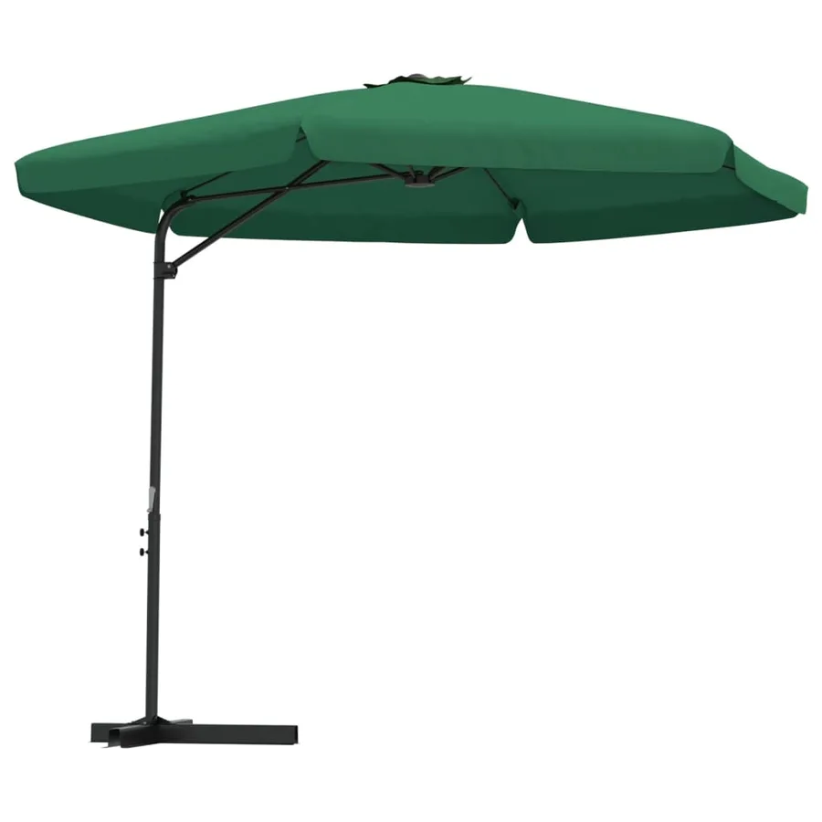 Parasol d'extérieur avec mât en acier 300 cm vert - 2