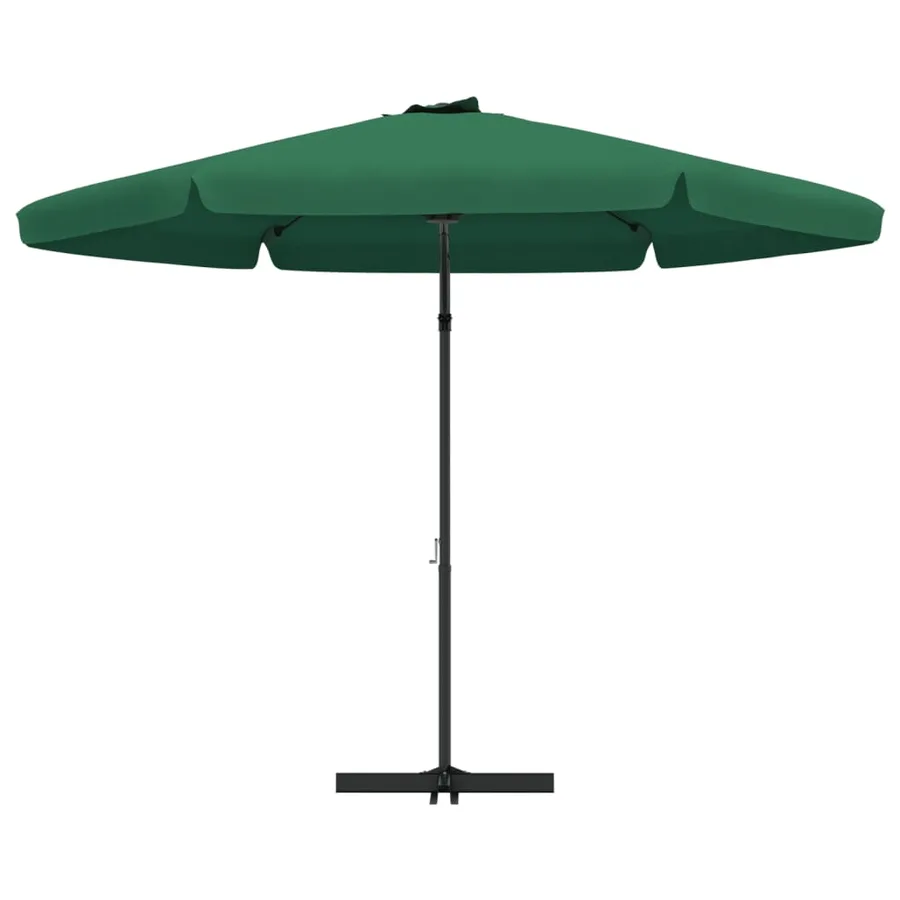 Parasol d'extérieur avec mât en acier 300 cm vert - 4