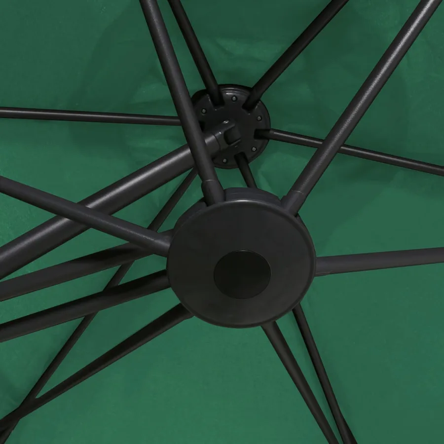 Parasol d'extérieur avec mât en acier 300 cm vert - 7