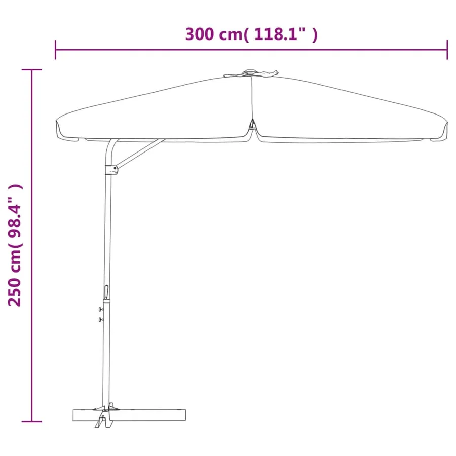 Parasol d'extérieur avec mât en acier 300 cm vert - 8