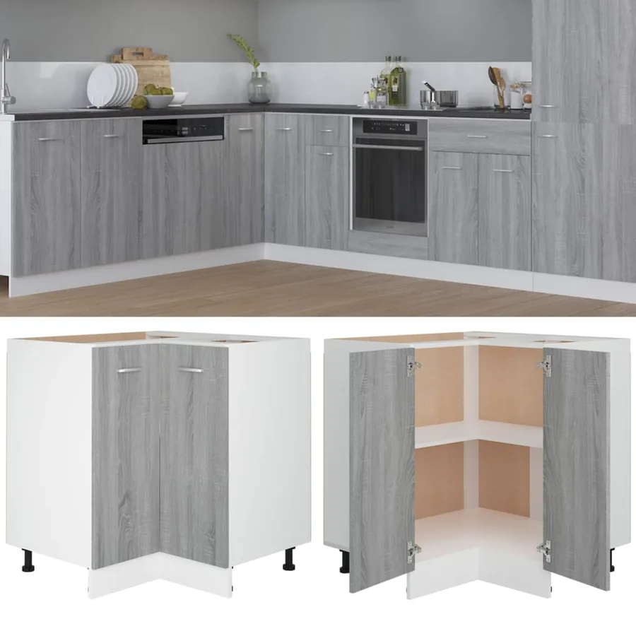 Meuble de cuisine "Lyon" Gris Sonoma 75,5 x 75,5 x 81,5 cm Bois d'ingénierie
