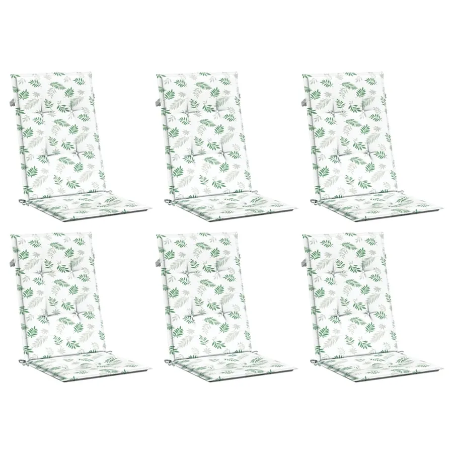 Coussins de chaise à dossier haut lot de 6 modèle de feuille - 3
