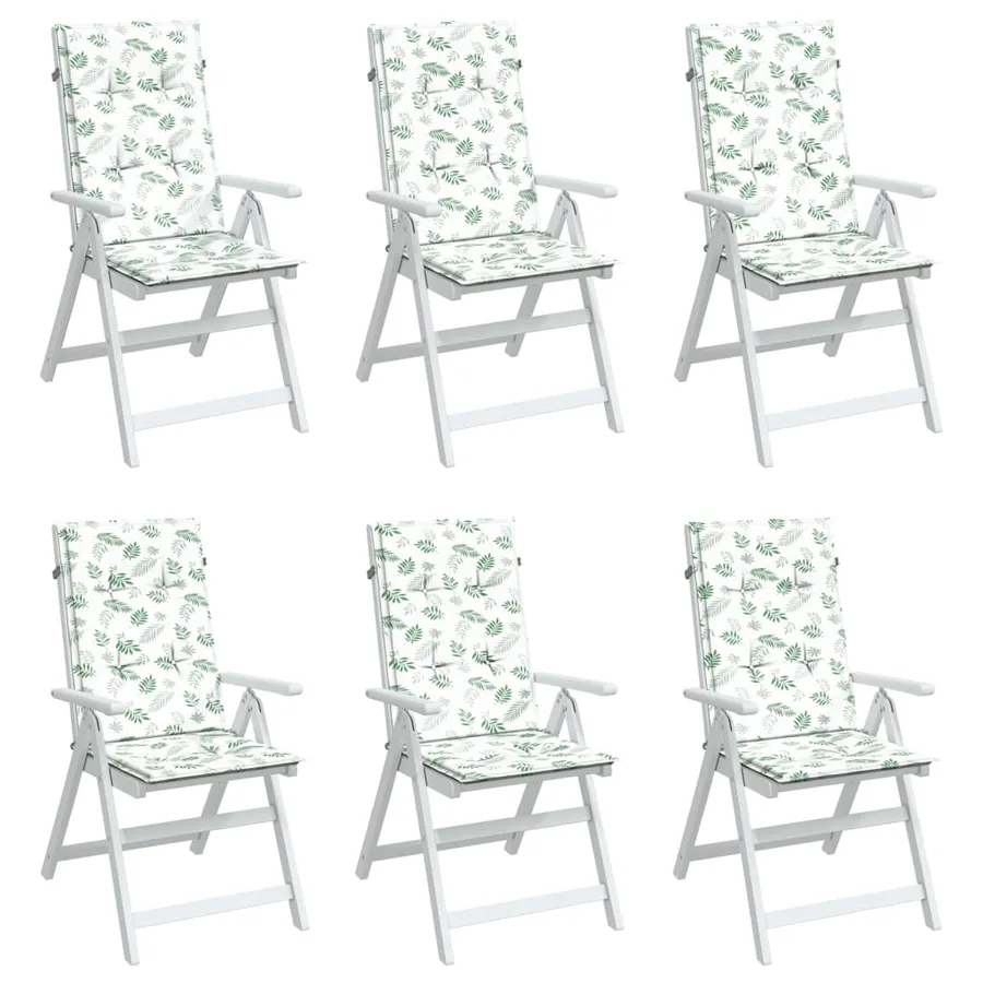 Coussins de chaise à dossier haut lot de 6 modèle de feuille - 4