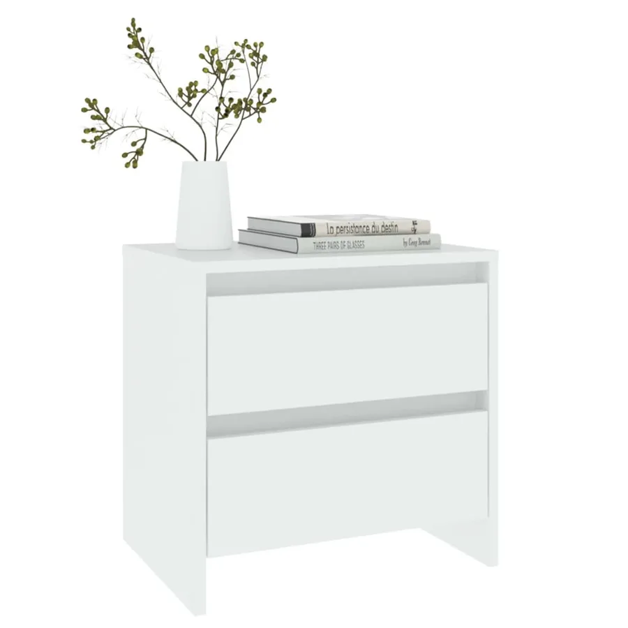 Tables de chevet 2 pcs blanc 45x34,5x44,5 cm bois d’ingénierie - 7