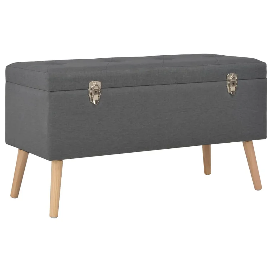 Tabourets de rangement lot de 3 Gris foncé Tissu - 10